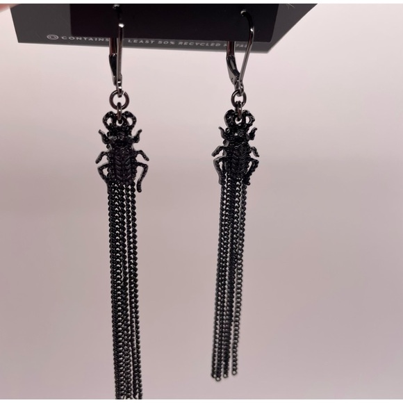 NWT Simply Vera Vera Wang Black Spider Bug Halloween Drop Dangle Earrings - Picture 3 of 7